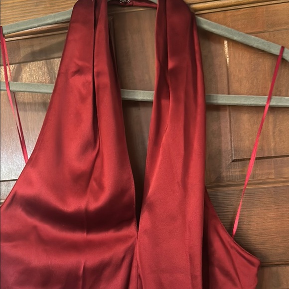 Theory Rich Red Drape Halter Top - Picture 7 of 7
